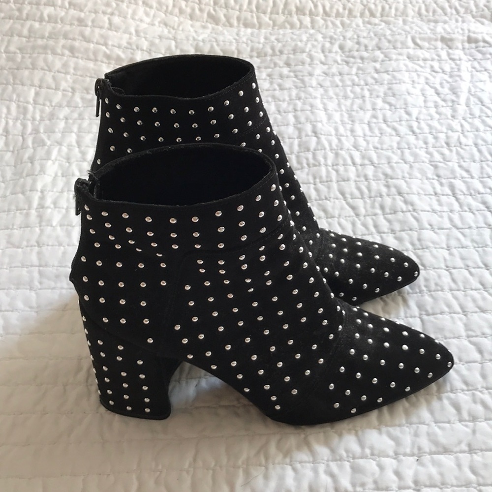 Black studded booties